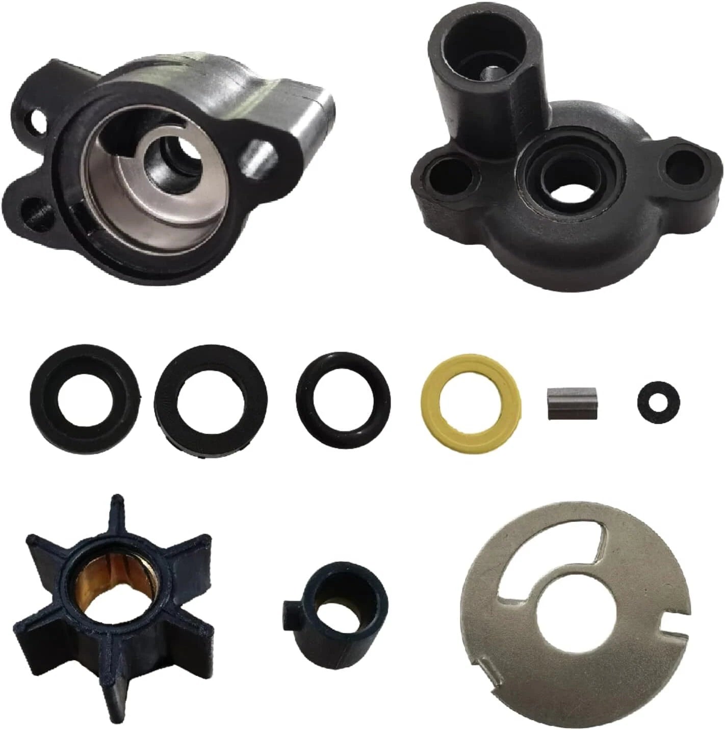 Water Pump Impeller Kit for Mercury 4-9.8HP Outboard (0.456", 46-70941A3)