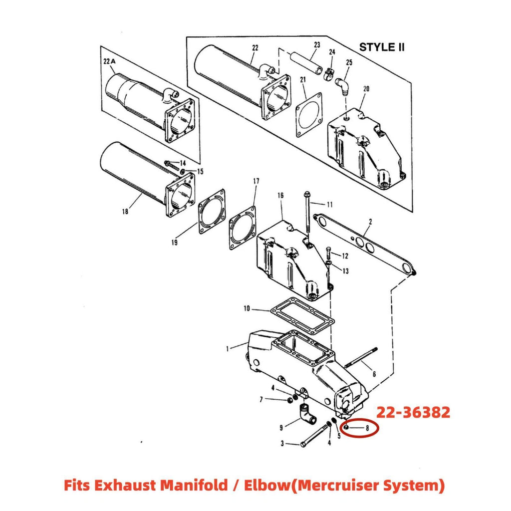 Plug Fitting for Mercury Marine Mercruiser (19-35167, 22-36382)