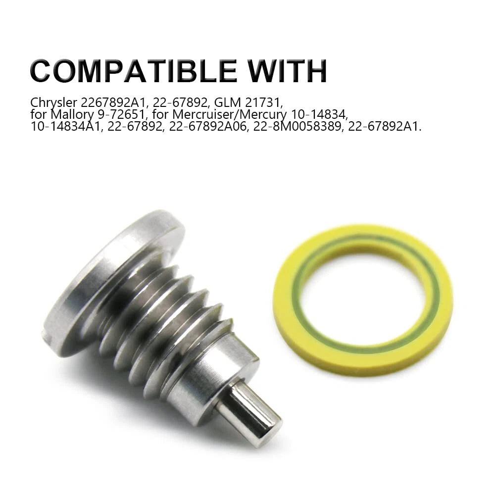 2X 8M0058389 Magnetic Outdrive Lower Unit Drain Plug for Mercruiser Alpha