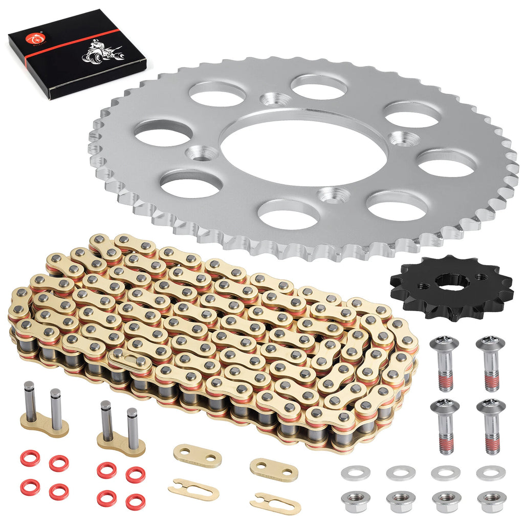 Drive Sprocket & Chain Set 428VM-X X-Ring 118 Links for Honda XR100R CRF100F (2000–2023)
