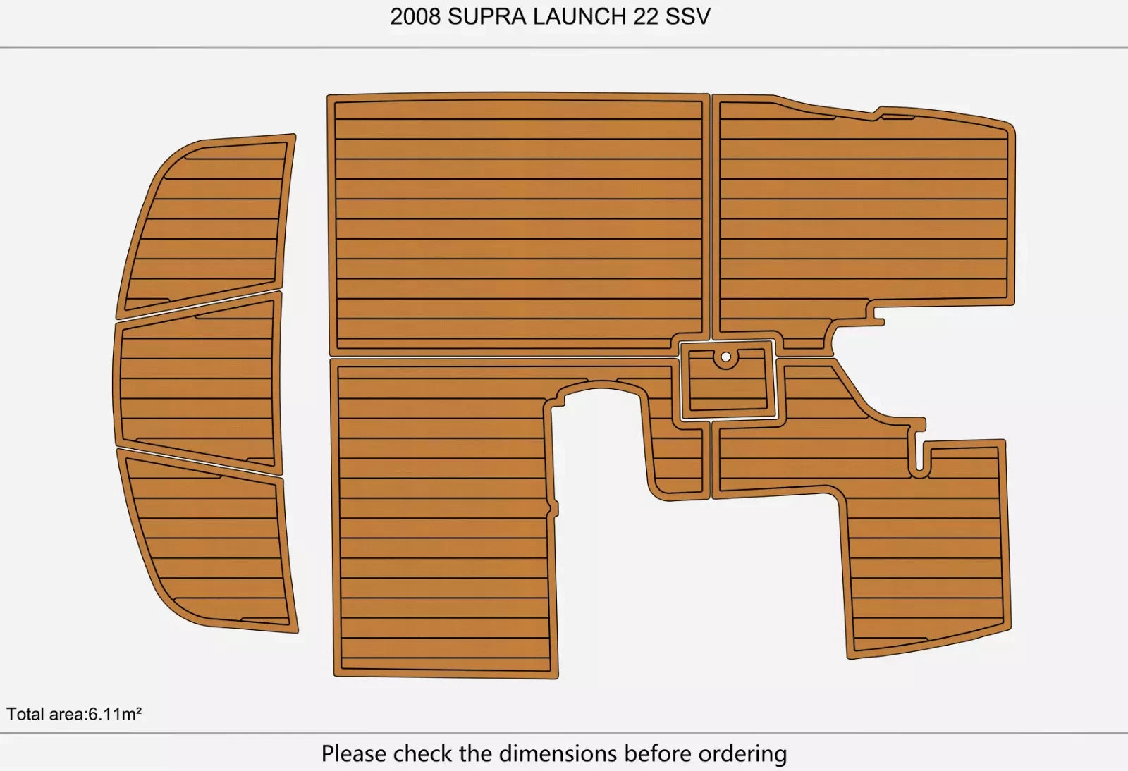 EVA Foam Teak Deck Flooring for 2008 Supra Launch 22 SSV