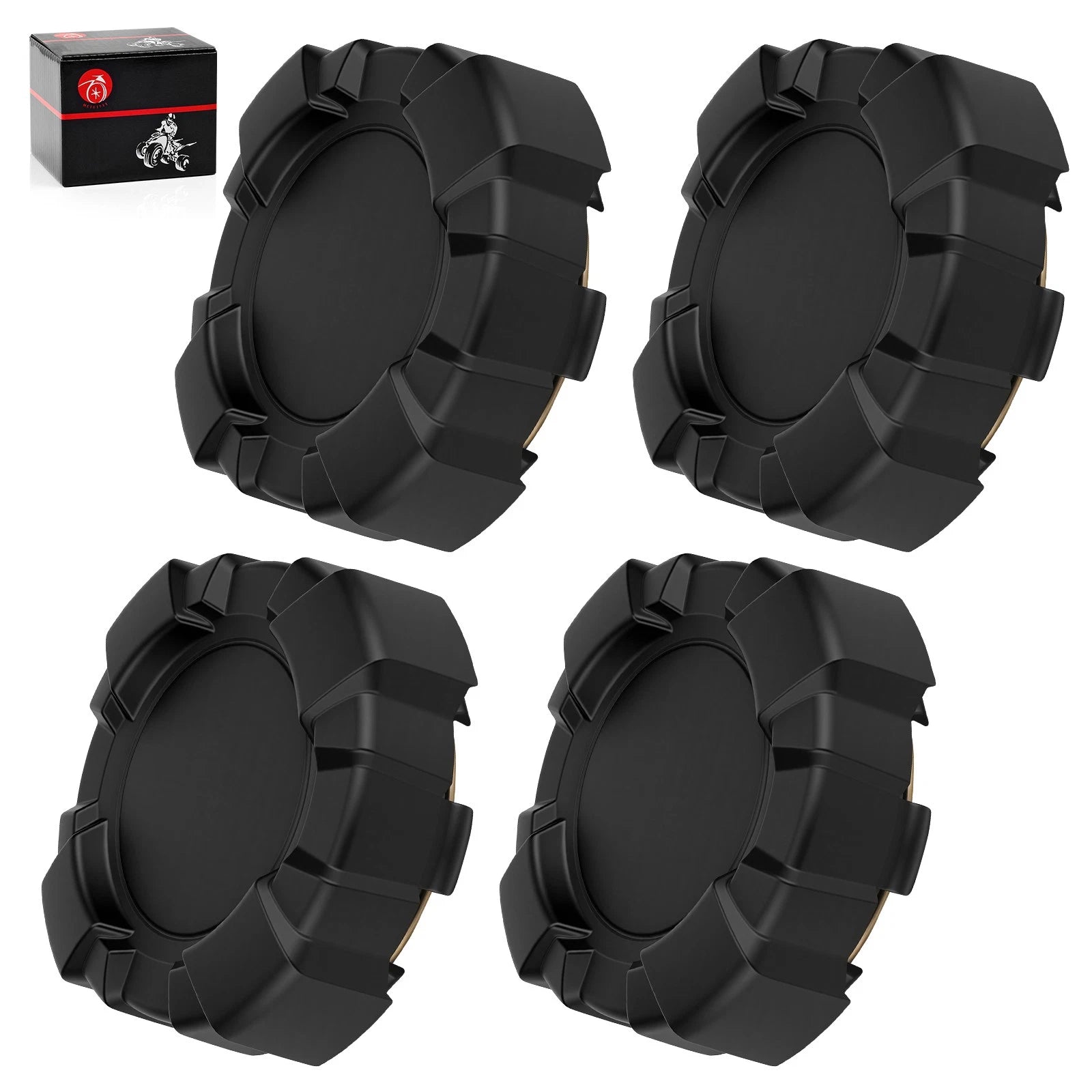 Set of 4 Black Rim Center Caps for Polaris General 1000 (2016–2025) 1522498