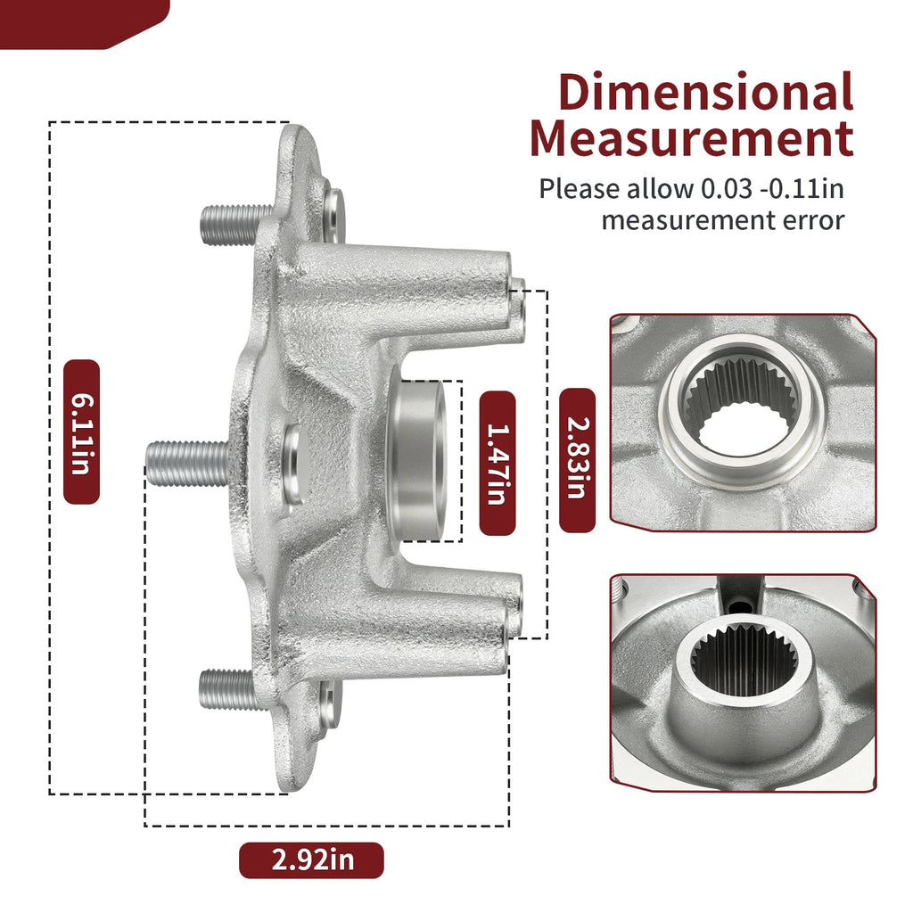 Front Wheel Hub for Yamaha Kodiak Bruin Wolverine Grizzly Big Bear (350–450)