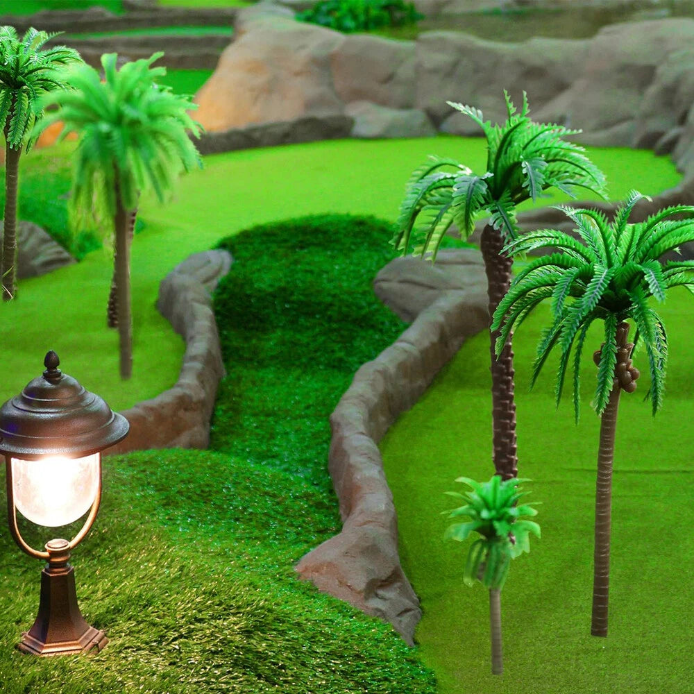 20pcs Miniature Coconut Palm Trees for Garden Railroad Scenery