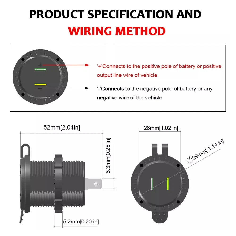 Dual USB Type-C Fast Charging Car Charger Adapter for Universal Use