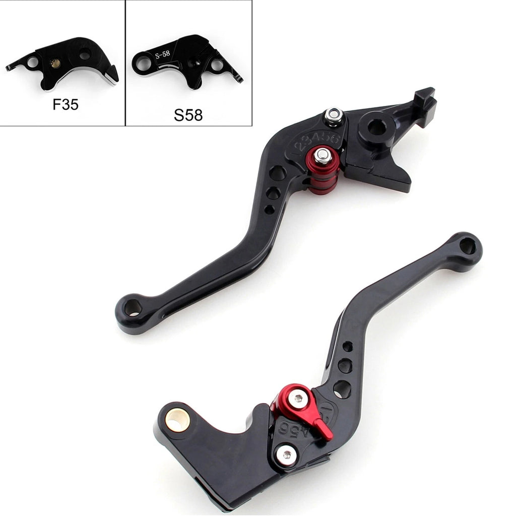Short Brake Clutch Levers for Suzuki GSXR600 GSXR750 GSXR1000 (2005–2010) Black