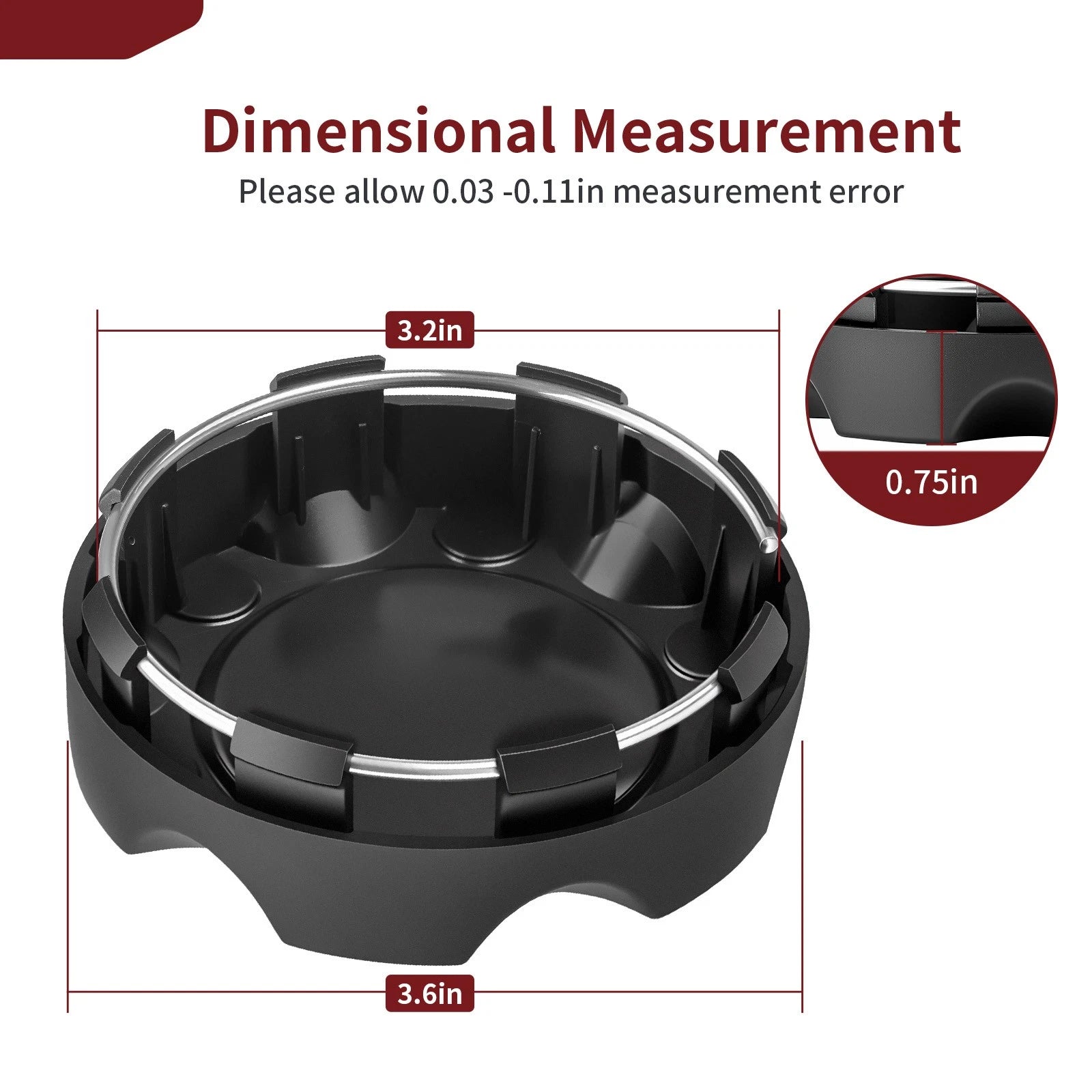 Set of 4 Black Rim Hub Caps for Polaris RZR XP 1000 (2017–2022) #1522853-655