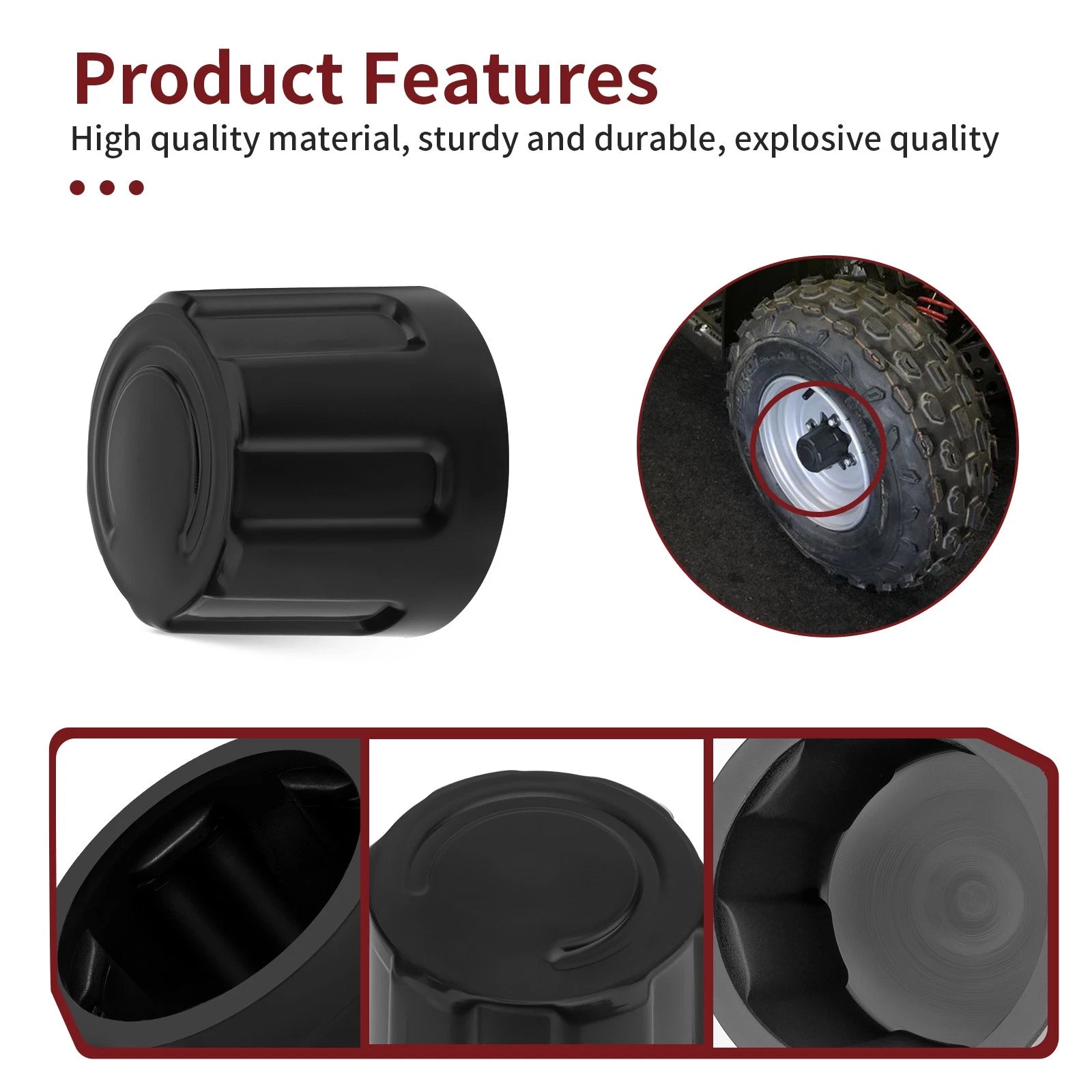 Black Center Hub Wheel Cap 54725-18A00 for Suzuki Quadrunner 125-300 (1985-2002)