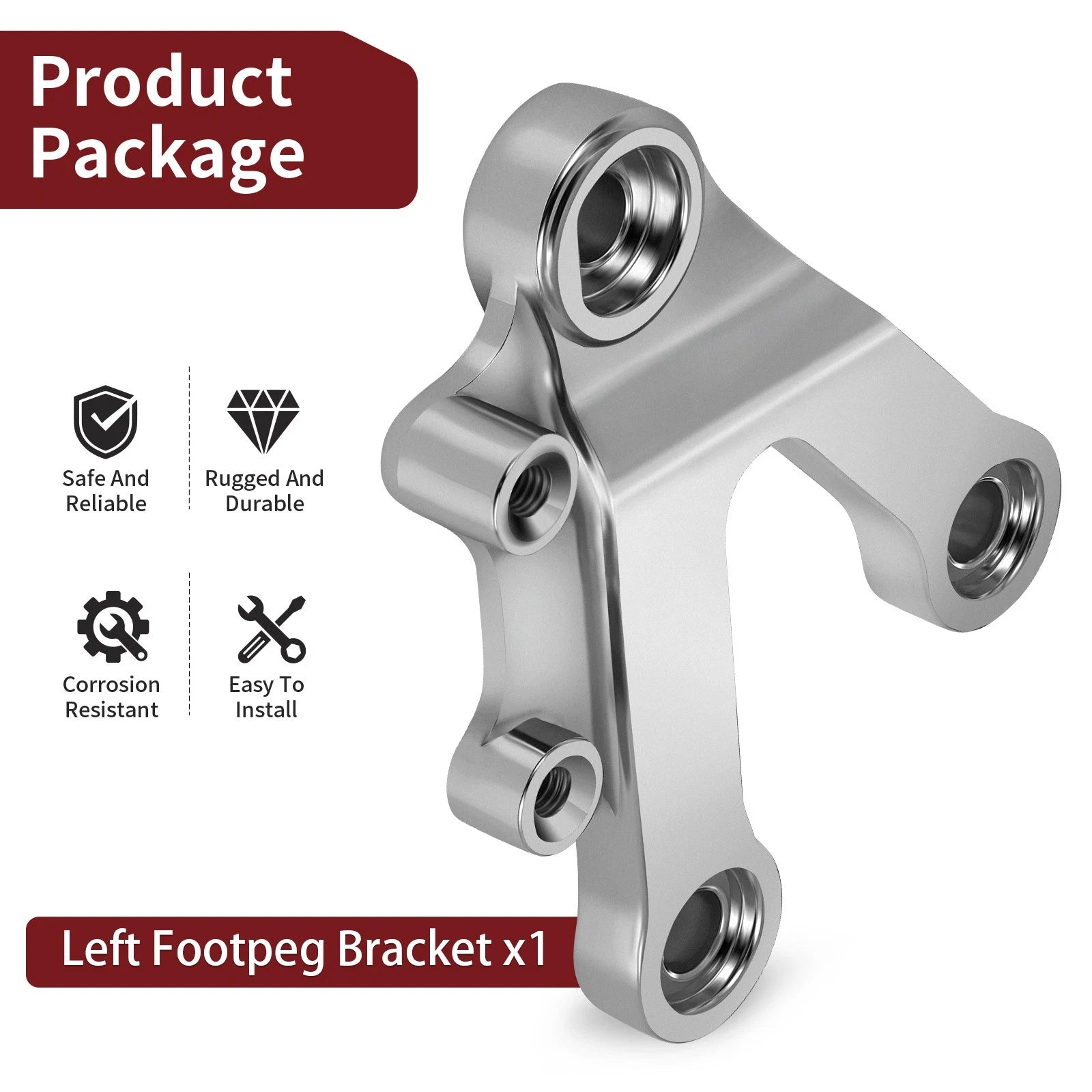 Left Footpeg Bracket for Kawasaki Ninja ZX-6R, ZX-9R, ZZR600 (1998–2008)