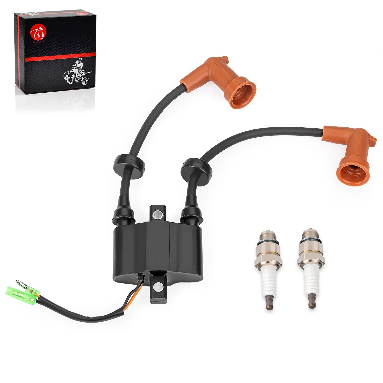 Ignition Coil & Spark Plug Wire Cap for Yamaha Outboard F15 F20 F25 T25 (4-Stroke)