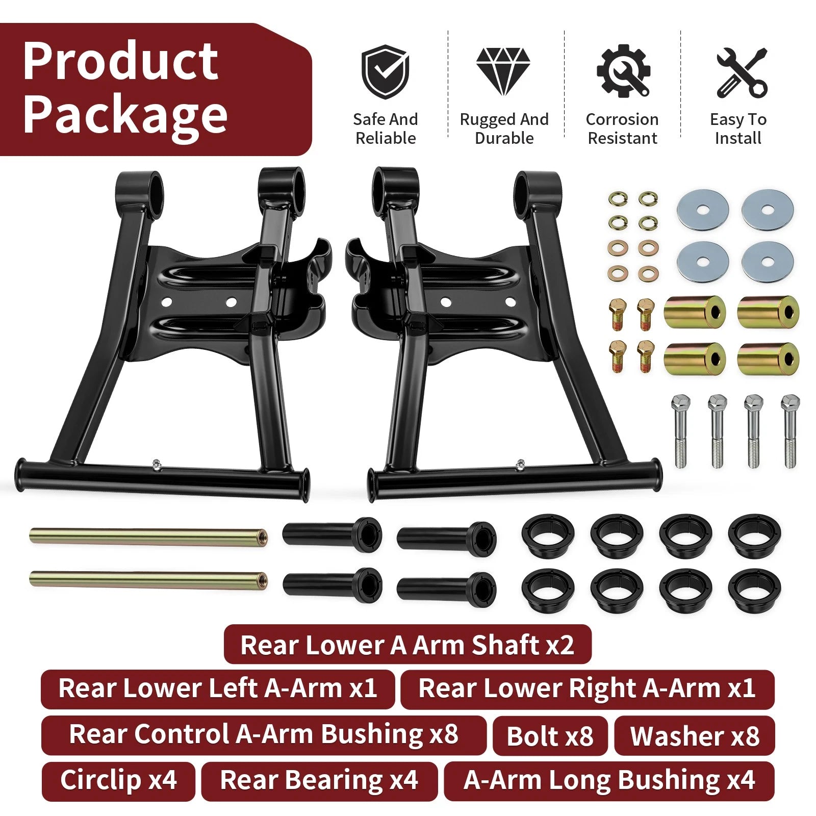 Rear Lower A-Arm Kit for Polaris Sportsman 400-800 (2002–2014)