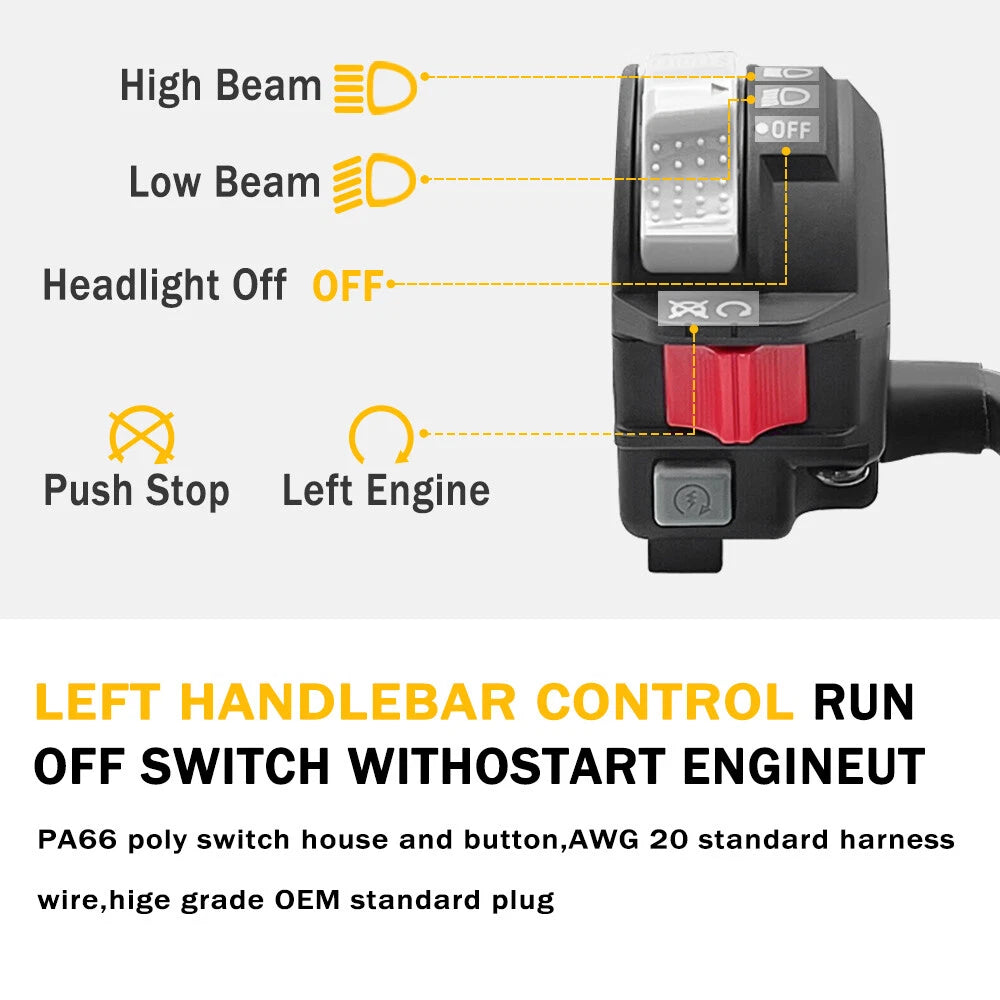 Left Handlebar Control Start Kill Switch for Yamaha YFZ450 (2004–2005)