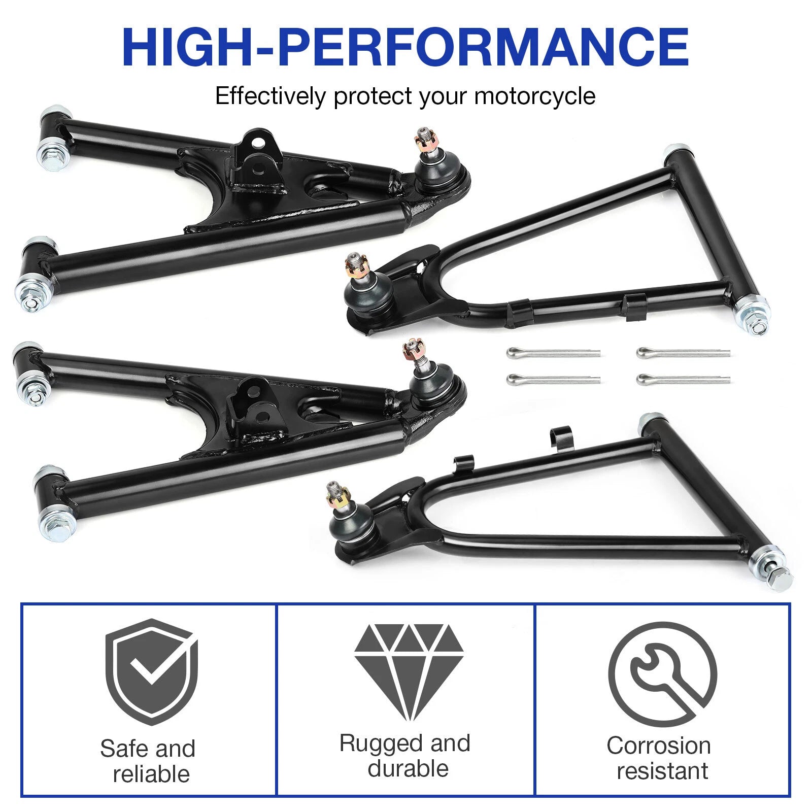 Set of 2 Front Upper Lower Control A-Arms for Yamaha Banshee 350 (1987–2006)
