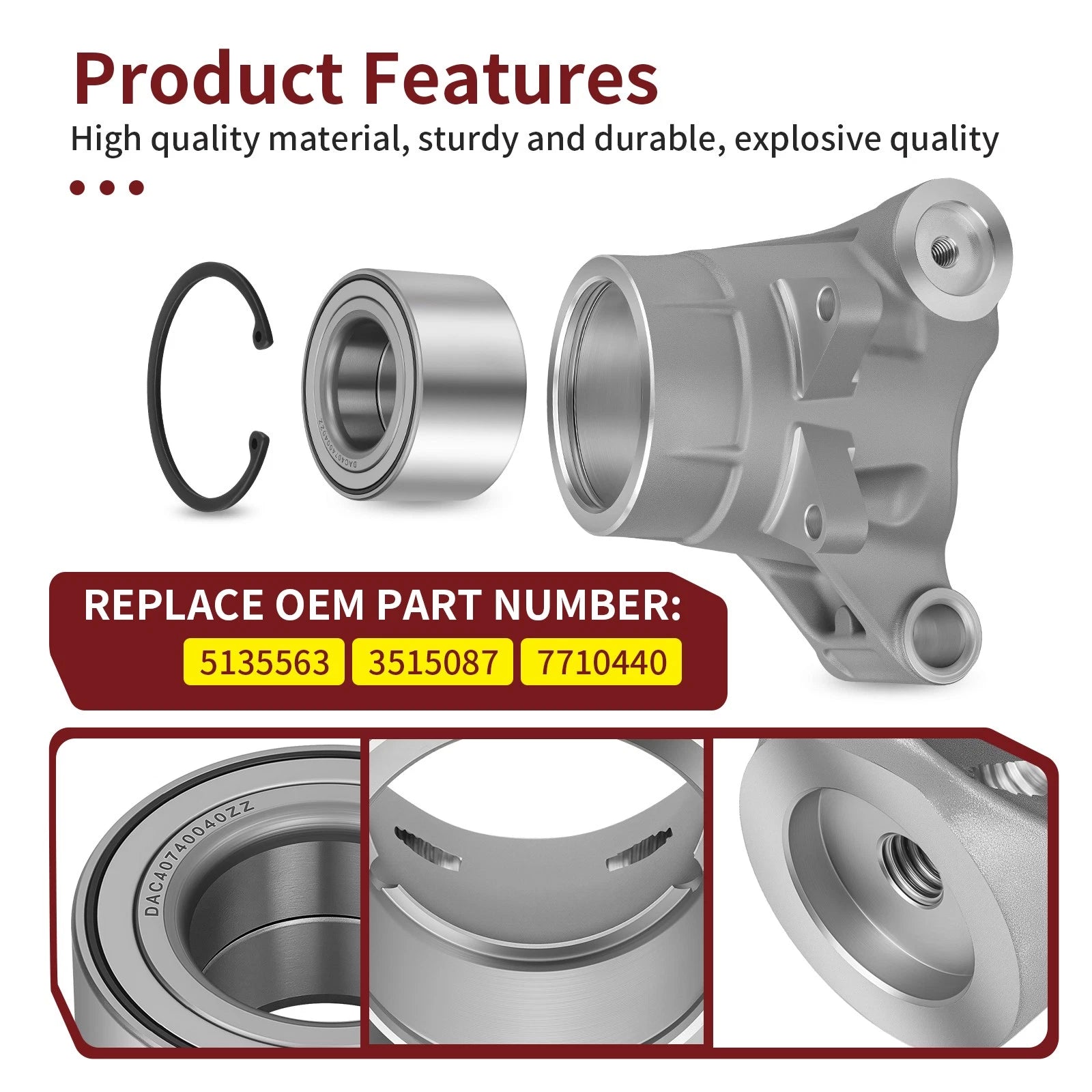 Rear Wheel Bearing Carrier 5135563 for Polaris Sportsman 400 HO (2011–2014)