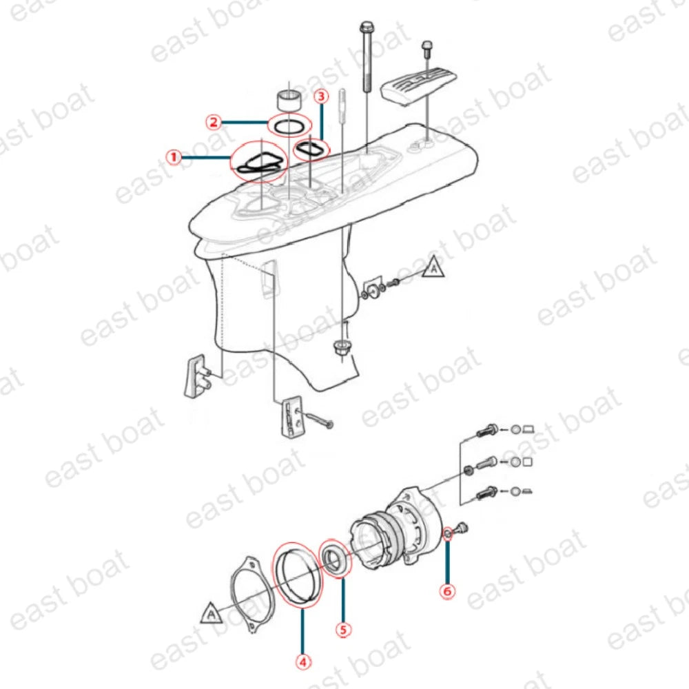 Seal Kit for Volvo Penta Sterndrives Lower Unit Gearcase (3841968, 3841966)