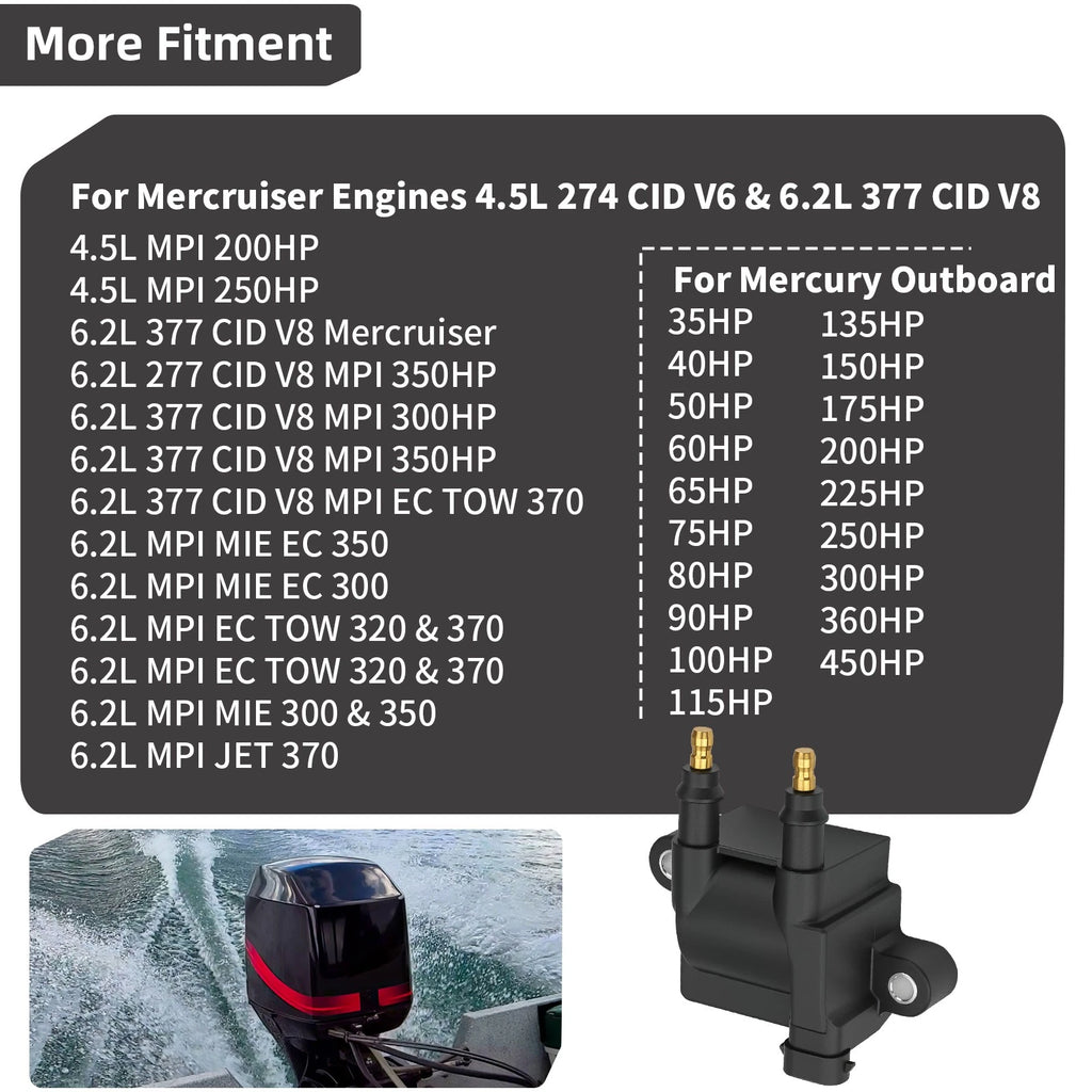 Ignition Coil for Mercury Outboard 35-75HP (8M0044991, 8M0029482)