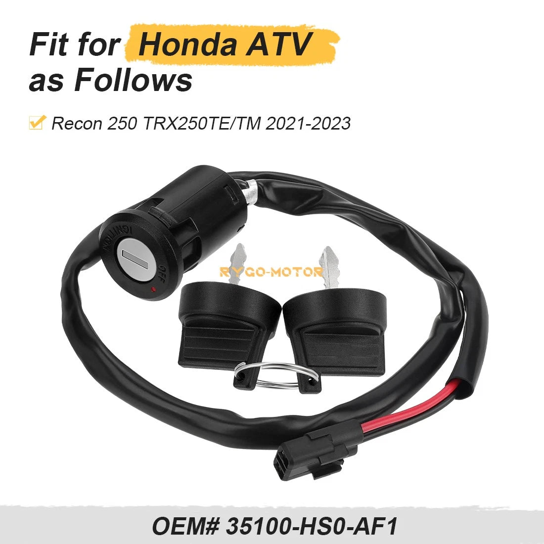 Ignition Switch for Honda TRX250 (2021–2023) 35100-HS0-AF1