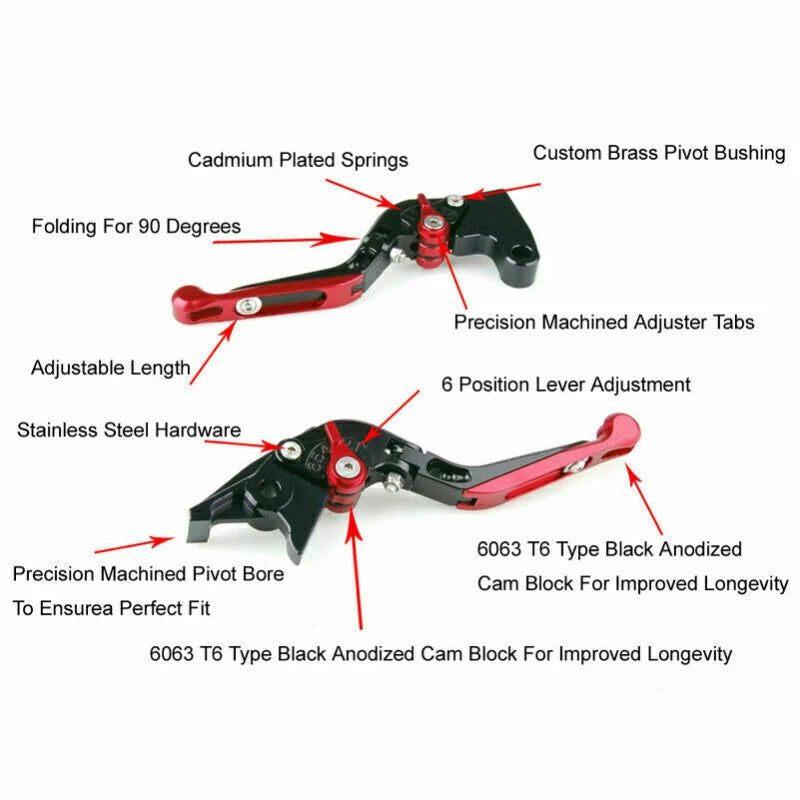 Adjustable Brake Clutch Levers for Honda CBR500R (2013–2014) BLK T9