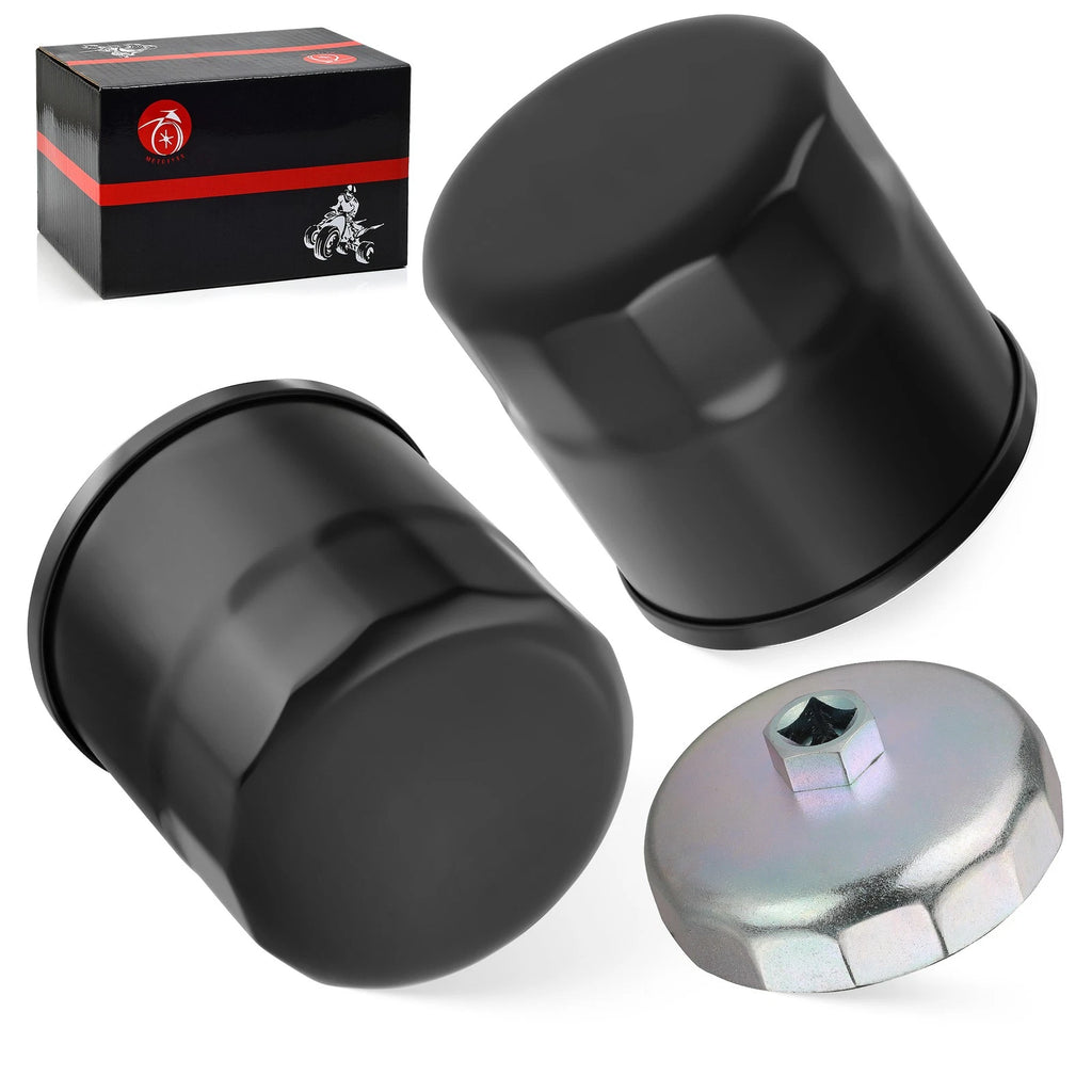 2Pcs Oil Filter & Wrench Tool for Yamaha Rhino YXR450 YXR660 YXR700 (2004–2013)