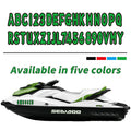 Set of 4 Green Decals for Boat Registration A-Z & 0-9