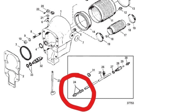 Speedo Speedometer Coupling Connector Kit for MerCruiser Alpha Gen 2