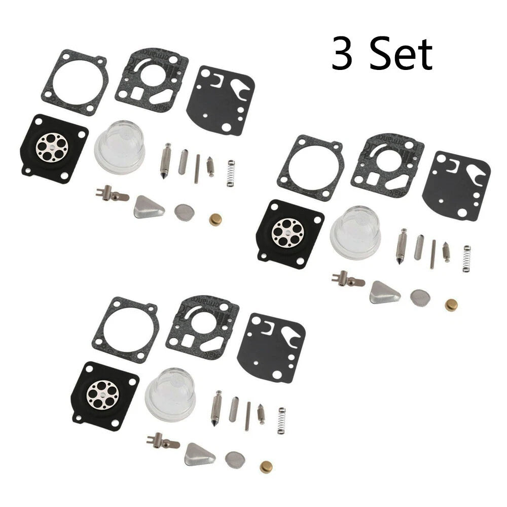 Set of 3 Carburetor Repair Kits for ZAMA C1U C1Q RB-47 Trimmers