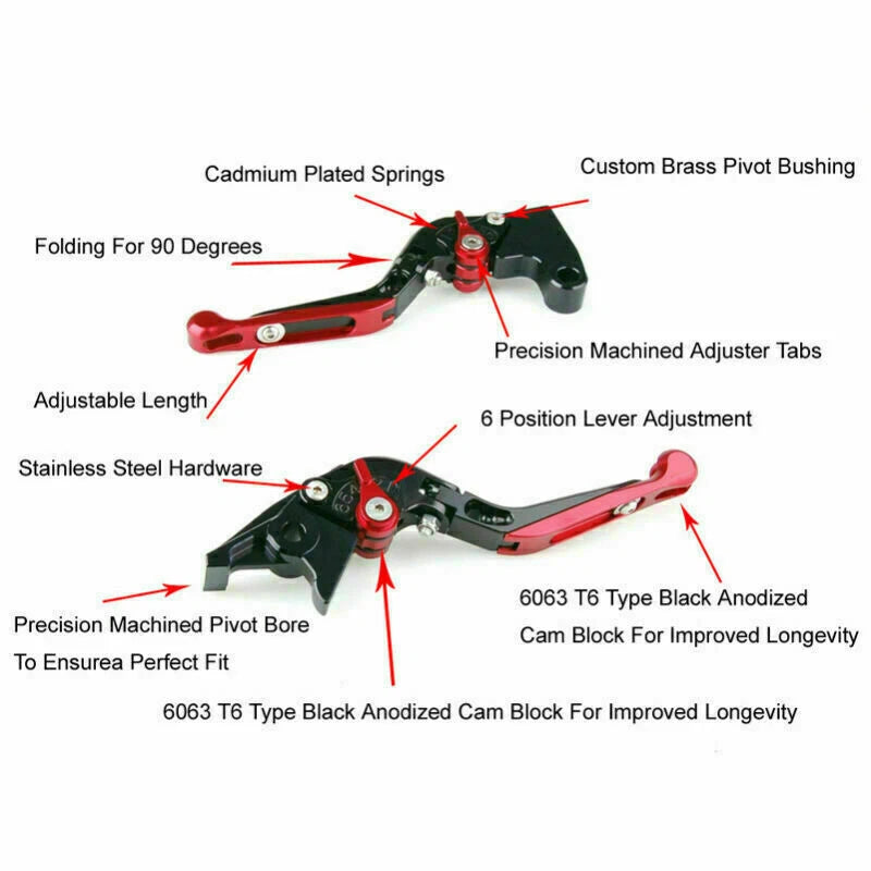 Adjustable Folding Extendable Brake Clutch Levers for Suzuki GSR600 GSR750 (2006–2017)