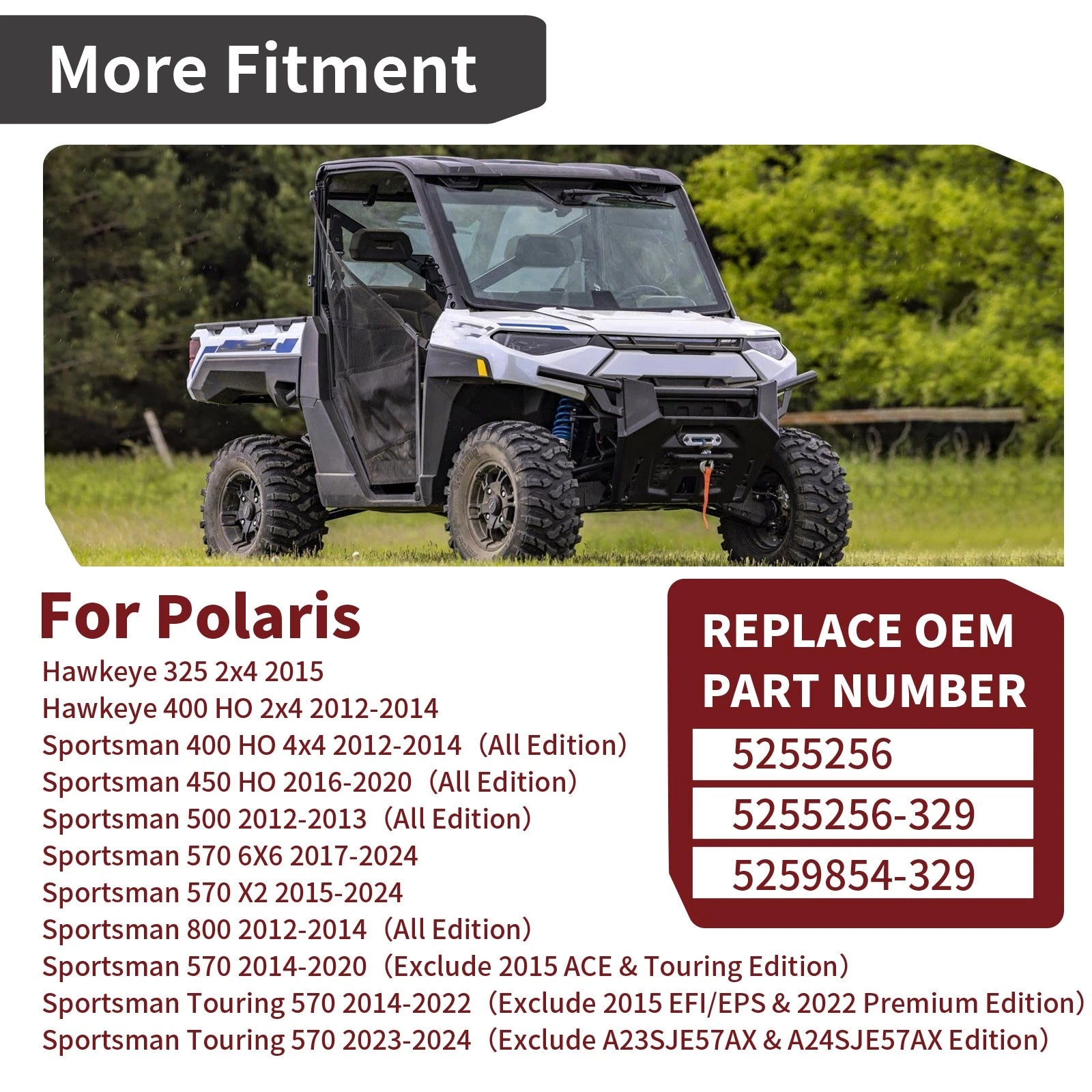 Front Rack Pivot Bracket for Polaris Sportsman 400 450 500 570 800 (2000–2023) 5259854-329