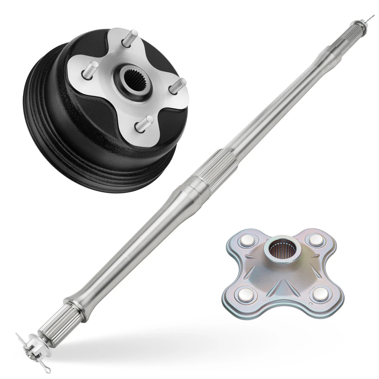 Rear Axle Shaft & Brake Drum & Wheel Hub for Yamaha Big Bear 350 (1987–1999)
