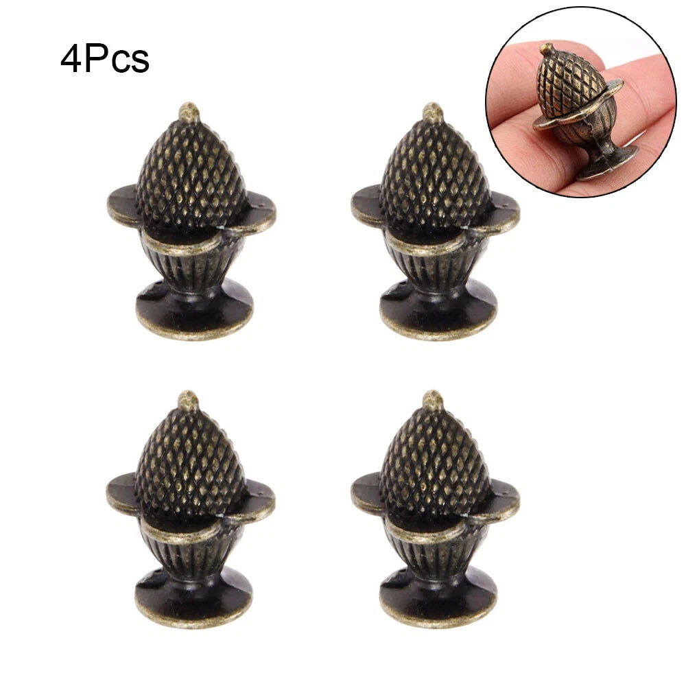 Set of 4 Antique Strawberry Shape Drawer Knobs for Jewelry Box