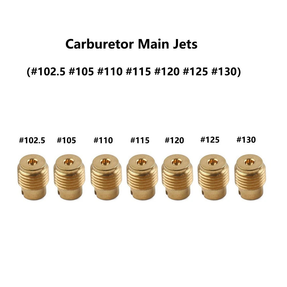 7pcs Carburetor Main Jets for Honda GX160 GX200 (#102.5, 105, 110, 115, 120, 125, #130)