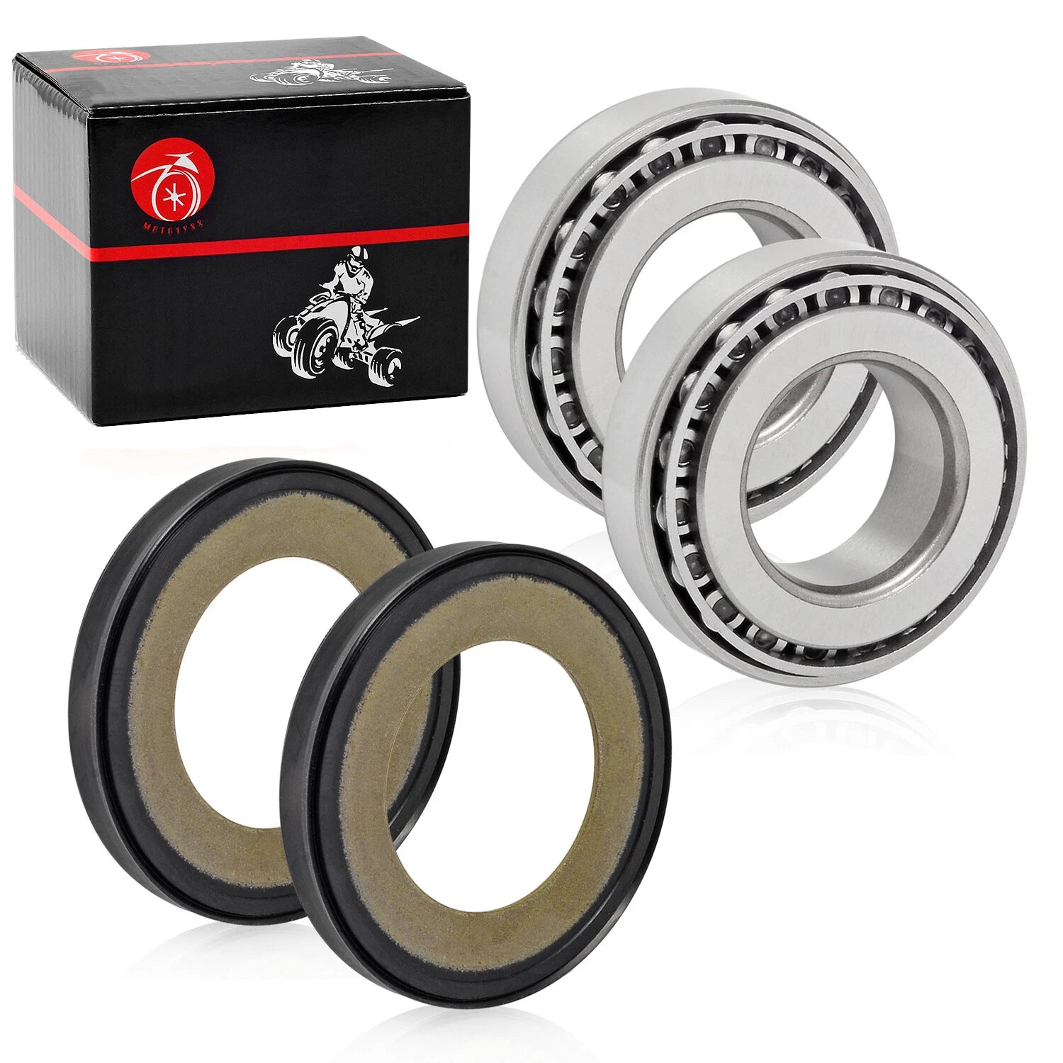 1" Fork Neck Post Stem Bearing Race Dust Seals Set for Harley FX (1985)