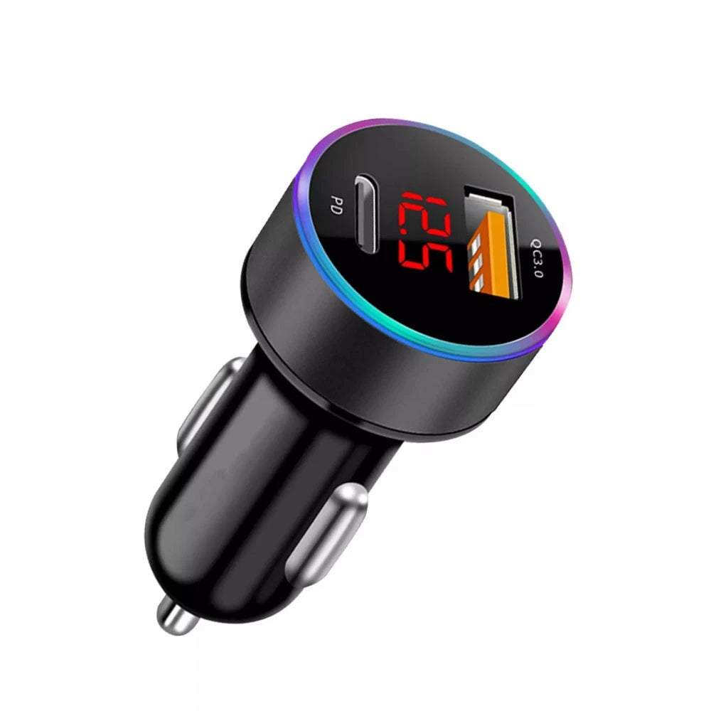 2X QC3.0 USB Type C Car Charger for SUVs Trucks (Cigarette Lighter Socket)