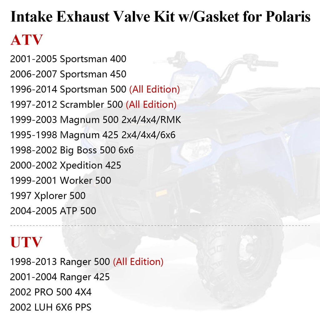 Exhaust Intake Valve Cylinder Head Gasket Kit for Polaris Sportsman 500 (1996–2014)