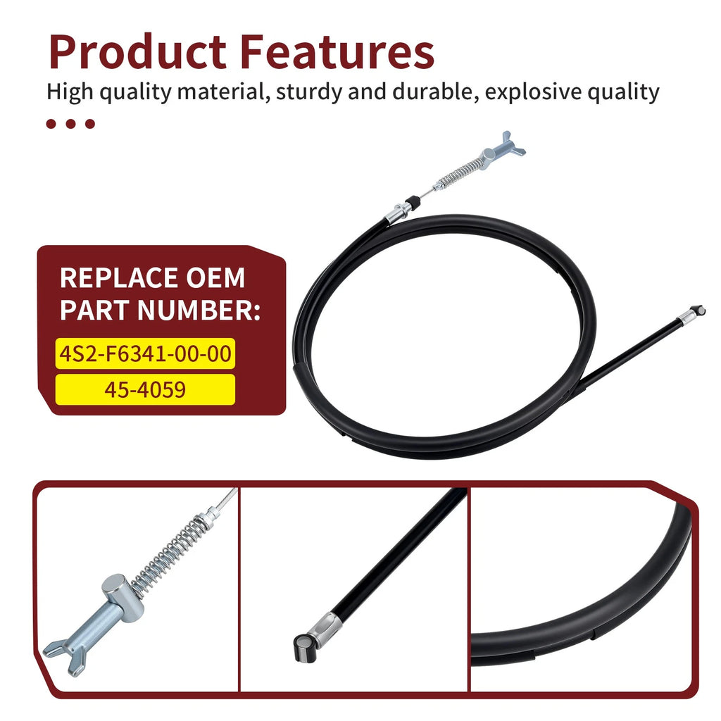 Rear Hand Park Brake Cable for Yamaha Grizzly 450 YFM450FG (2008–2010) 45-4059