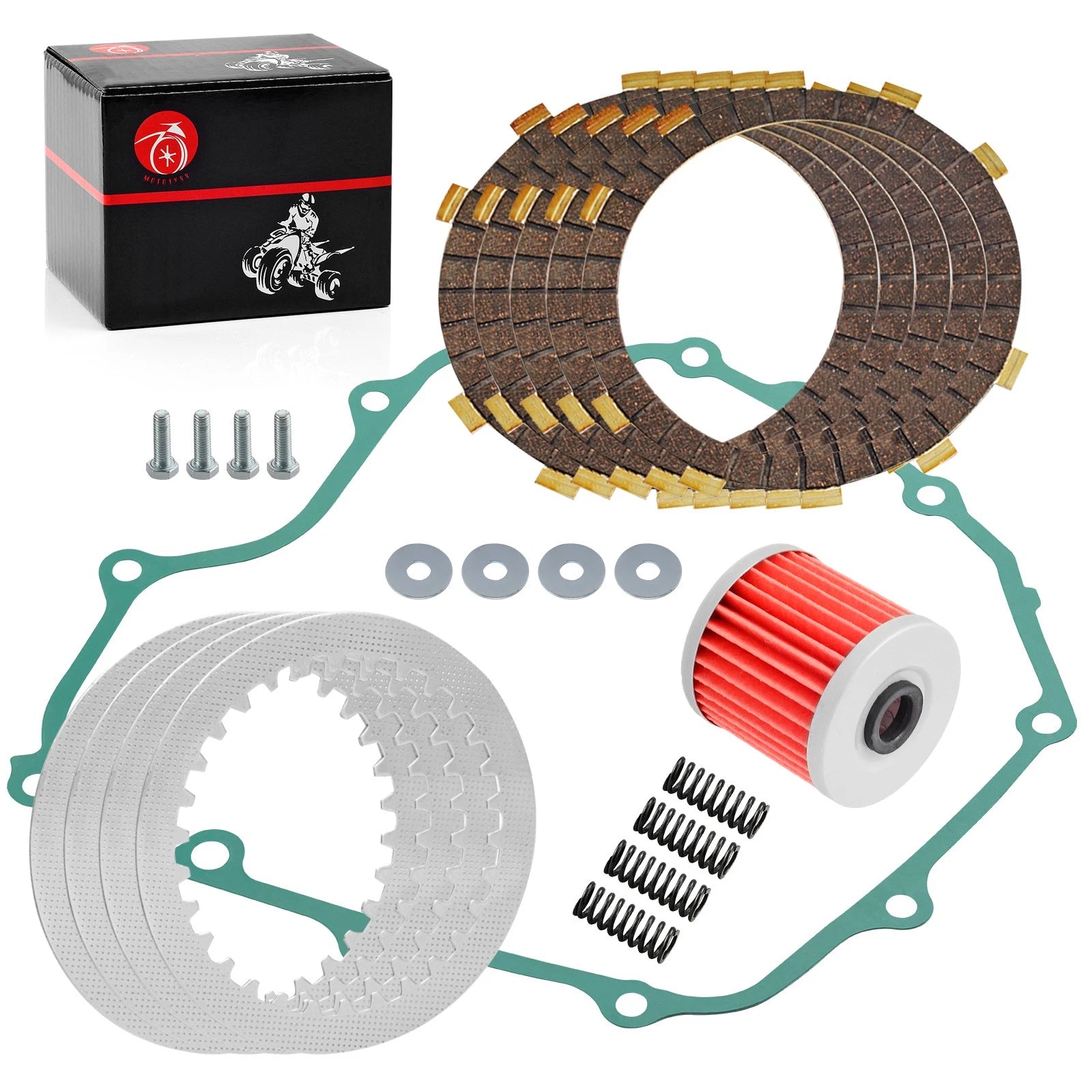 Clutch Kit, Gasket & Oil Filter for Kawasaki Ninja 250R EX250F (1988–2007)