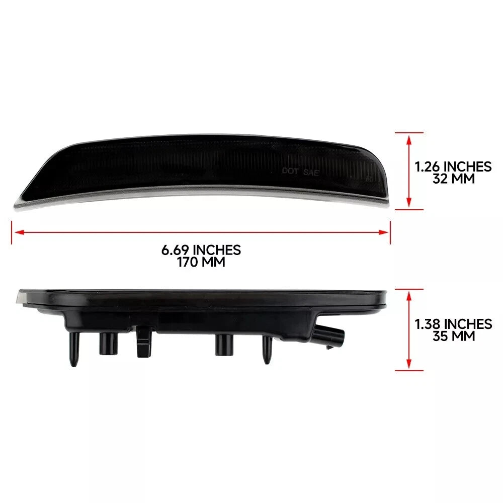 Smoked White LED Front Bumper Side Marker Light for Dodge Durango (2021–2026)