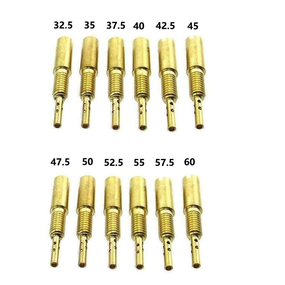 12Pcs Carb Idle Jet Slow Pilot Jets 32.5-60 for Mikuni TM VM28/486 HSR42/45/48