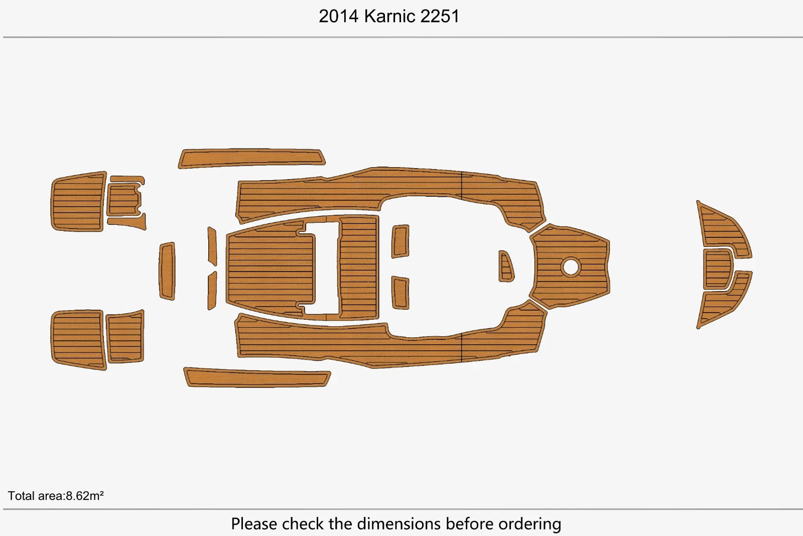EVA Foam Teak Deck Floor Mat for Karnic 2251 (2014)