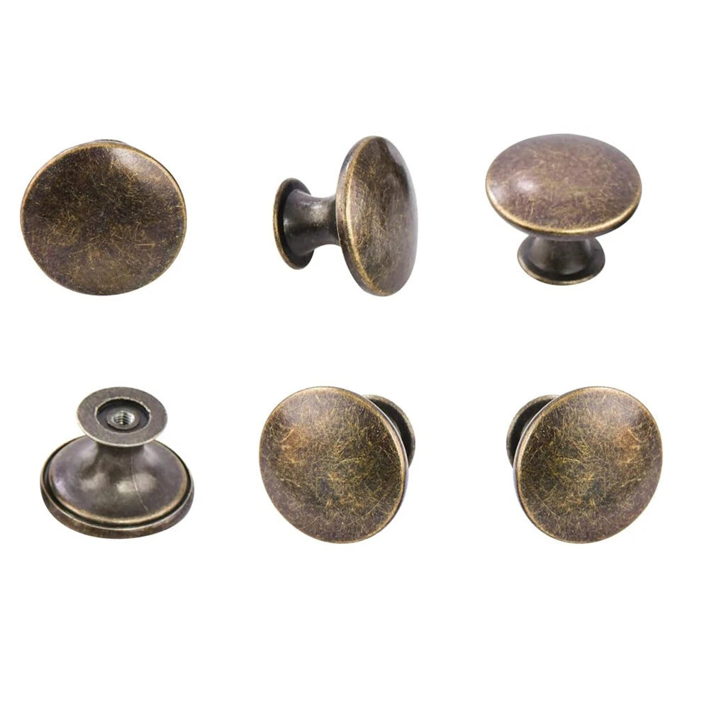 Set of 6 Antique Bronze Cabinet Pull Knobs for Kitchen Cupboard (N/A)
