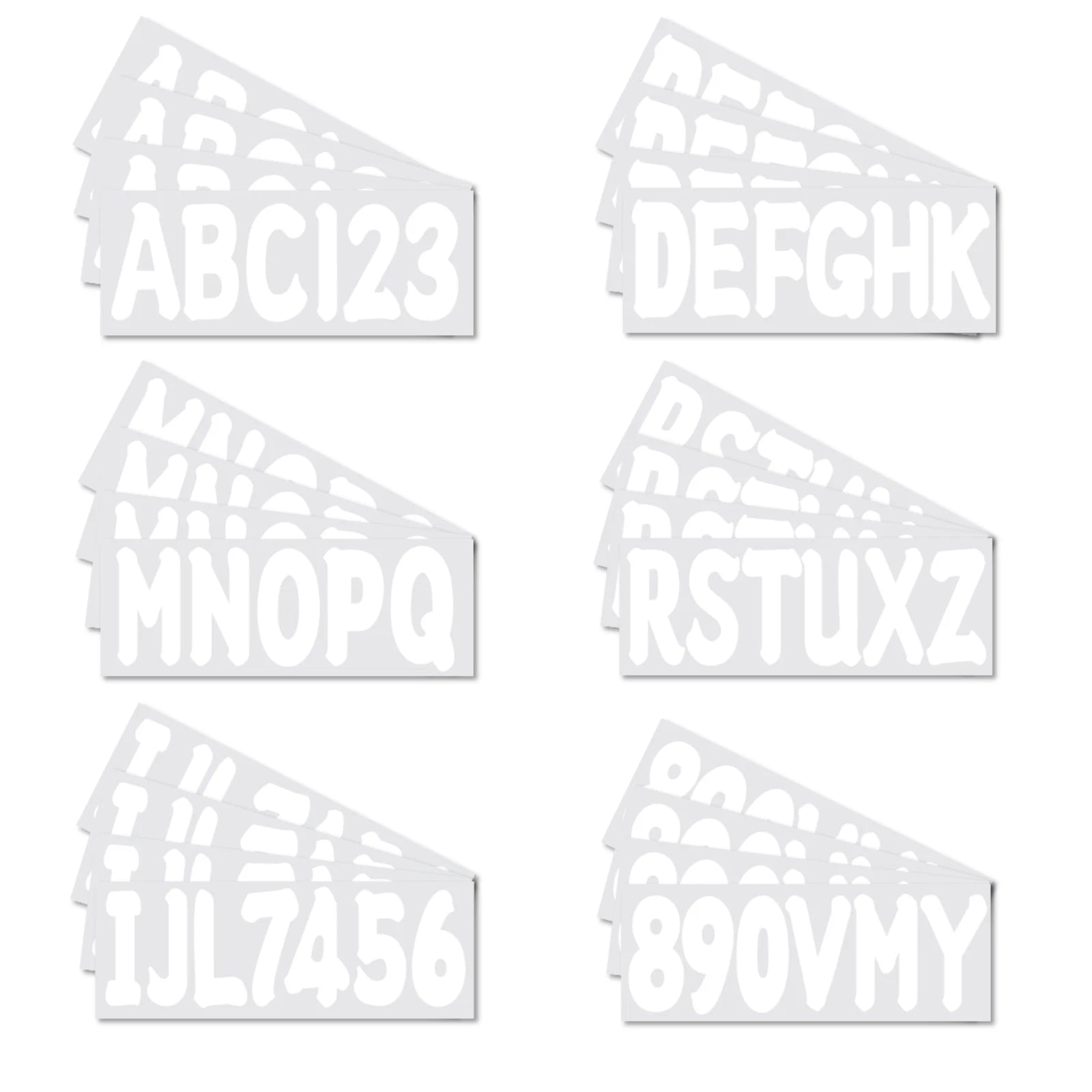 Set of 4 Registration Letter and Number Kit A-Z 0-9 for Automotive