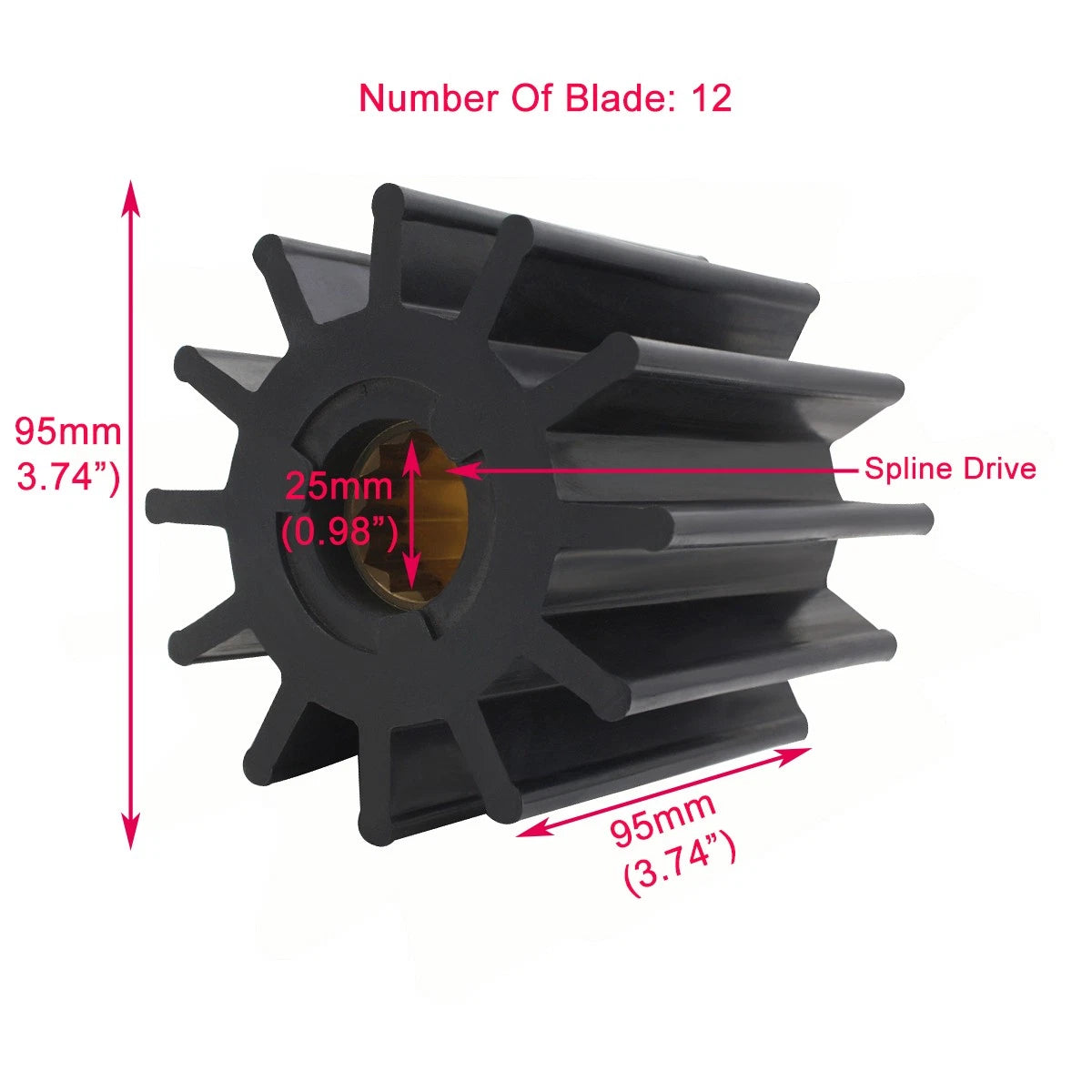 Set of 4 Flexible Impeller Sea Water Pumps for Volvo Penta (3830459)