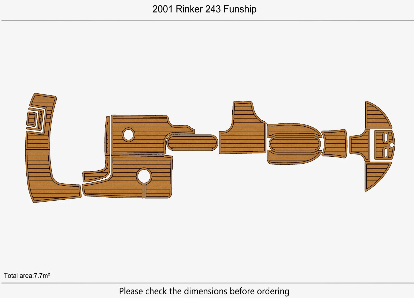 EVA Foam Teak Deck Floor Mat for Rinker Siesta 243 (2000)