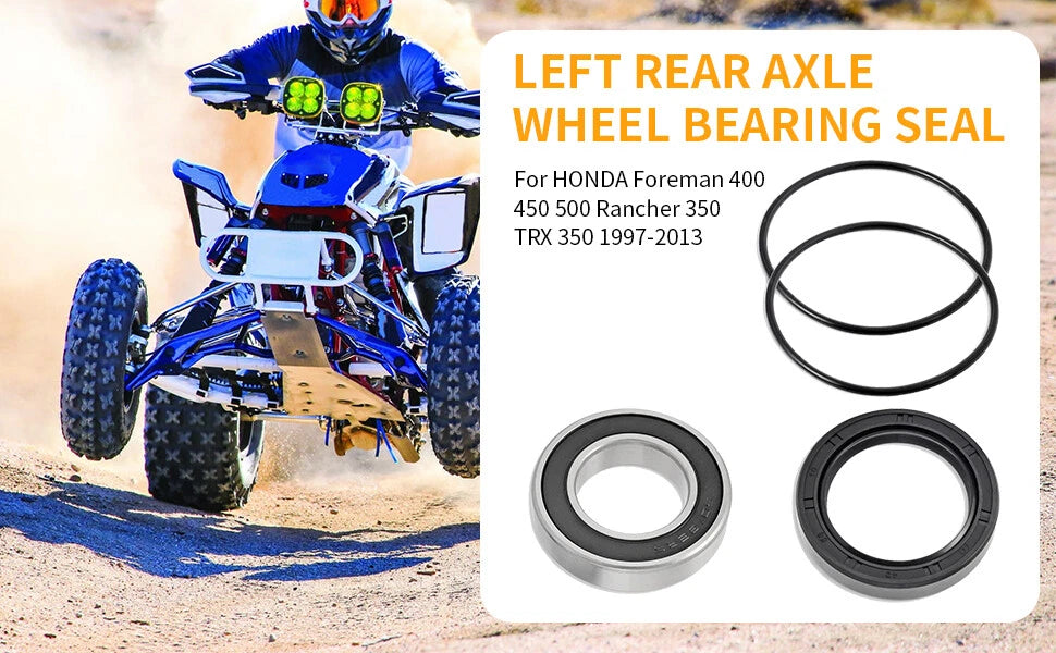 Left Rear Axle Wheel Bearing & Seal for Honda Foreman 400 450 500 520 (1995–2023)