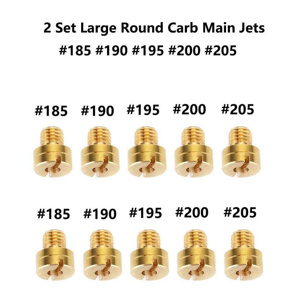 10pcs Carb Main Jet Repair for Mikuni N100/604 #185 #190 #195 #200 #205