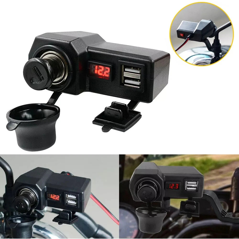 Waterproof USB Power Charger Socket for Motorcycle (Universal Fit)