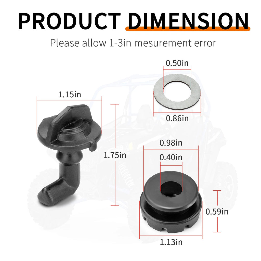 Hood Latch Toggles + Grommets Washer Kit for Polaris RZR 900 (2015–2020)