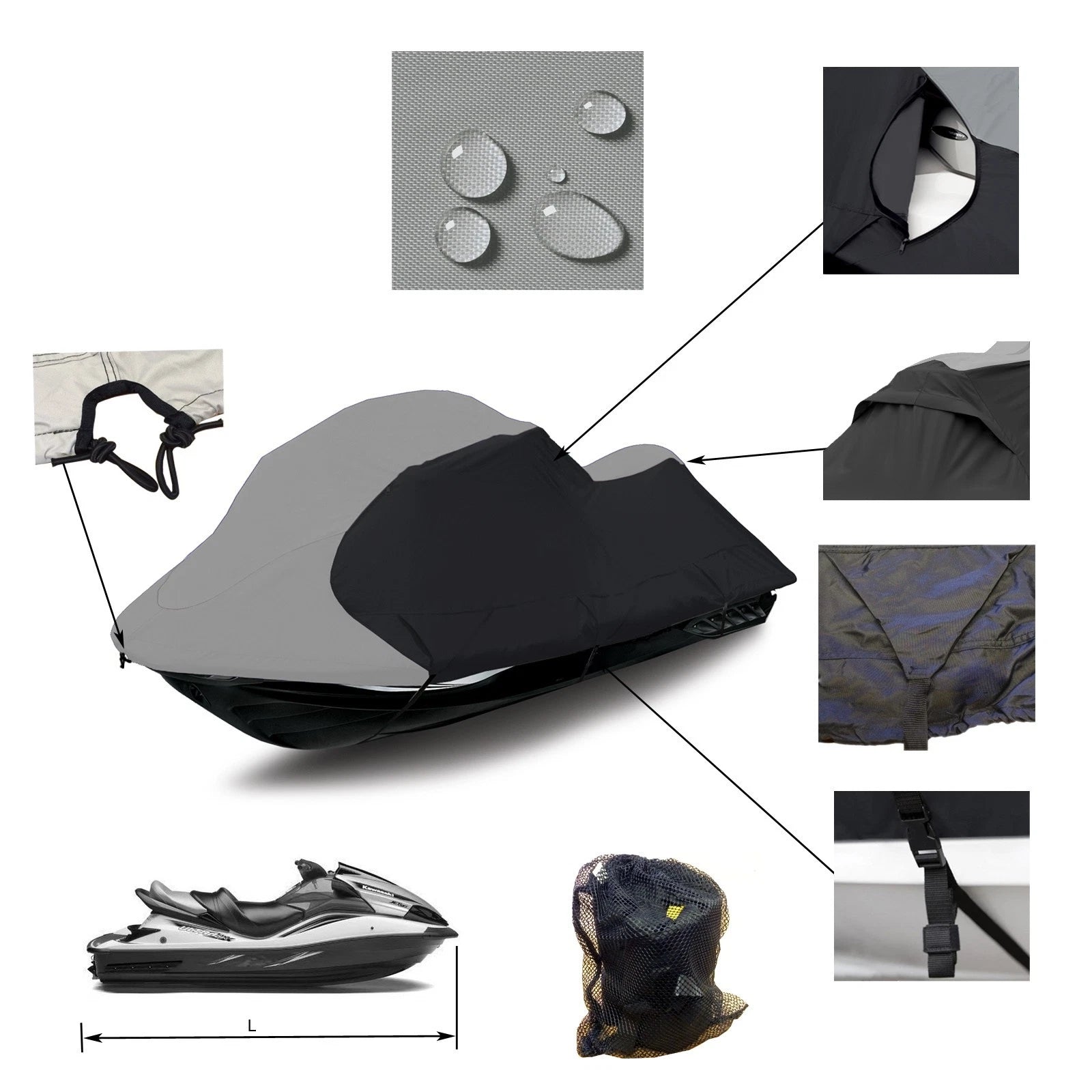 Heavy Duty Trailerable Jet Ski Cover for Yamaha FX 140 (2002–2004)