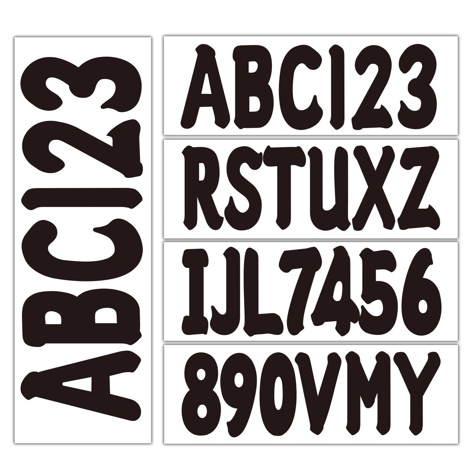 3" Black Boat Letters Numbers Stickers Decals for Boat Yachts PWC