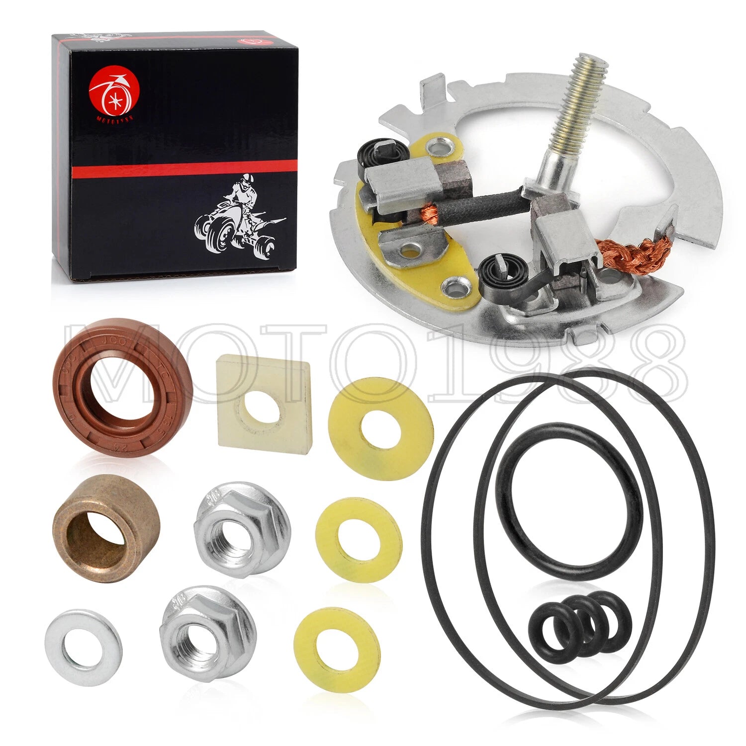 Starter Brush Holder Repair Kit for Honda Rancher TRX250 TRX350 TRX400 TRX450 TRX500 (2000–2023)